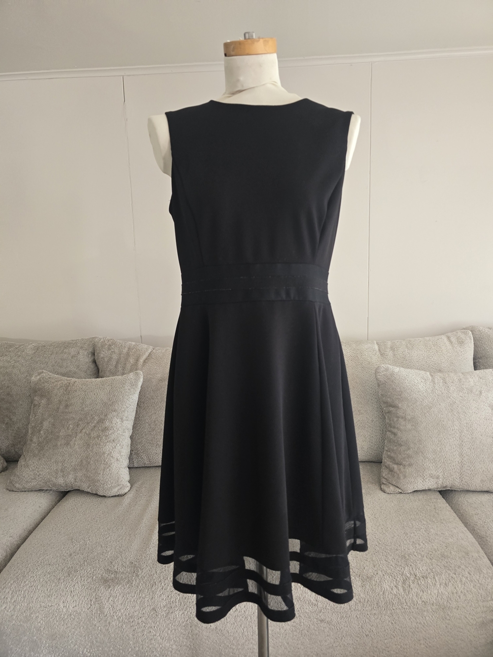 Calvin Klein Black Sleeveless Fit-and-Flare Dress